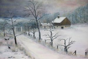 Voir le détail de cette oeuvre: Vézelien en hiver 